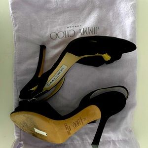 Jimmy Choo Satin Slingback Sandals, 37 EU size, 6.5 US size